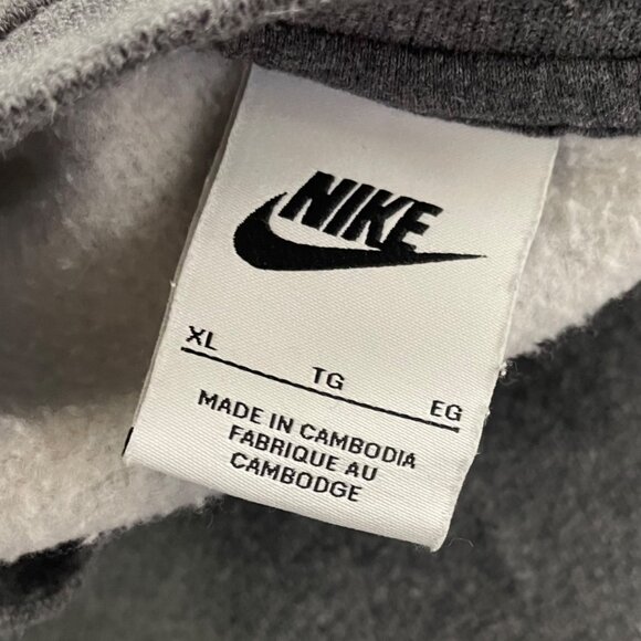 Nike Mens Dark Gray Fleece Sweatshirt Pullover Casual Crewneck Size XL - Picture 5 of 7